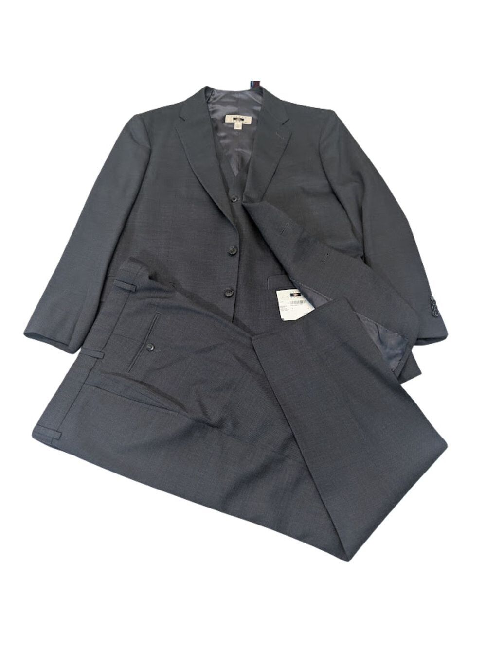 Joseph Abboud Super 100s 3-Piece Suit • Luxury Marzotto Wool • Charcoal 42R Set